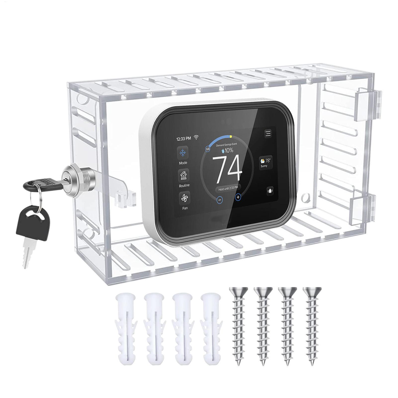 Sports Equipment Organizer Garage - صندوق قفل الترموستات الشفاف الكبير، غطاء
