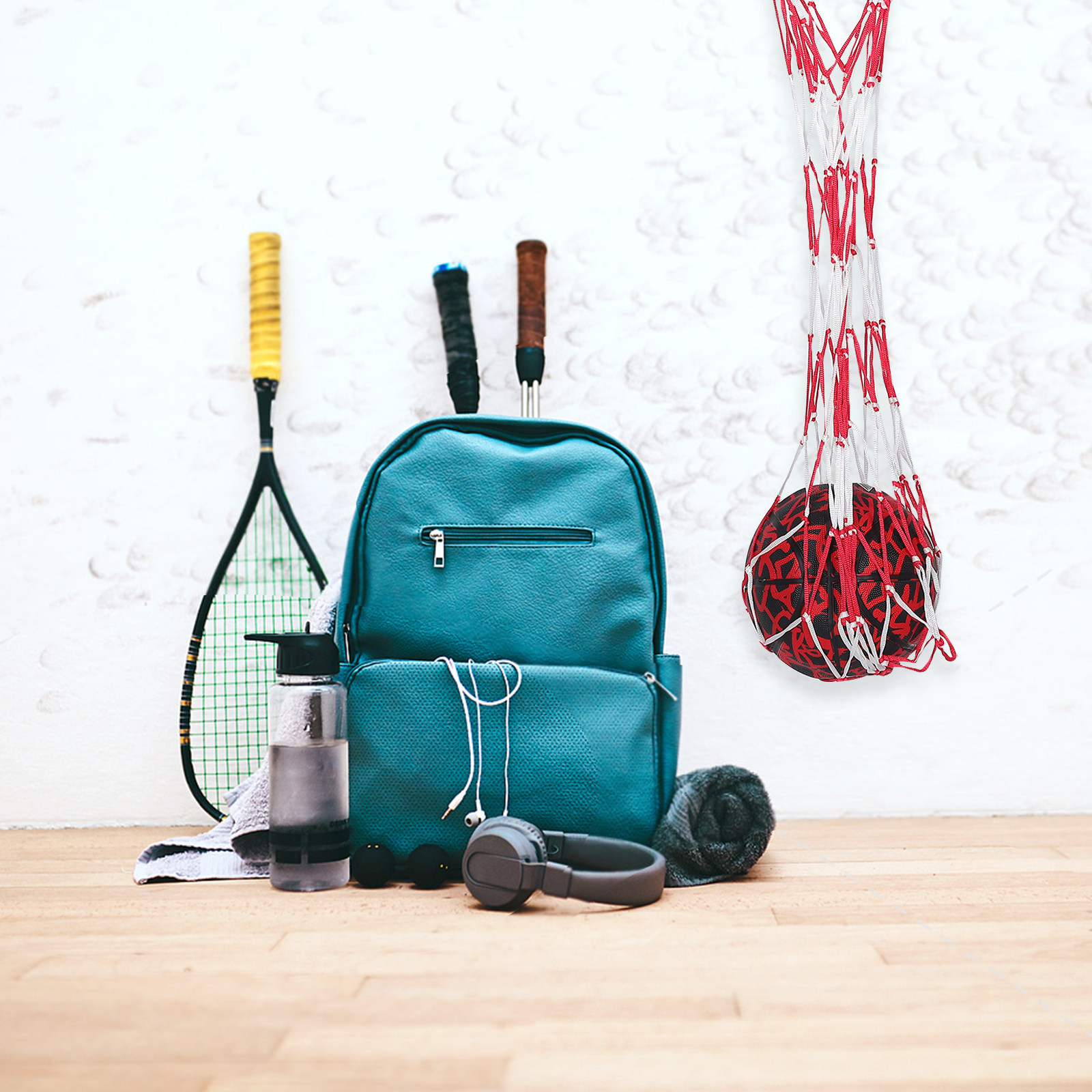 Sports Equipment For Volleyball - حقيبة تخزين شبكية للكرات مع حزام