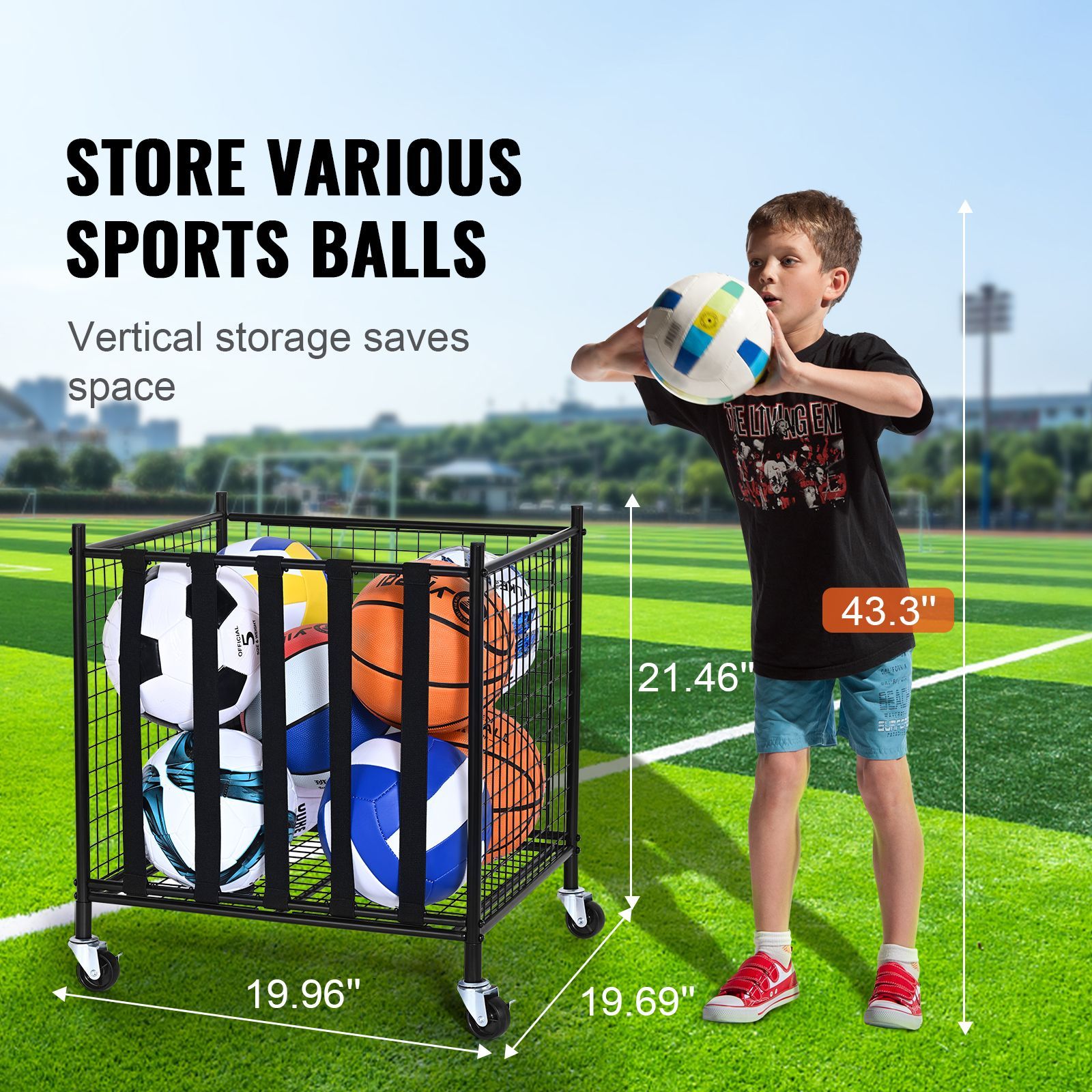 عربة تخزين كرات رياضية متحركة، - مراجعة Sports Equipment Organizer Garage وسعره